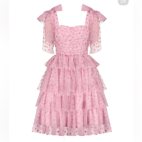 NWT JessaKae Valentina Dress L Blush Pink Cottagecore Fairy Romantic Midi Party - Picture 8 of 11